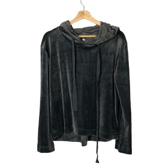 Boutique LaJu Los Angeles Gray Velour Track Suit Pullover Hoodie S - Picture 1 of 10